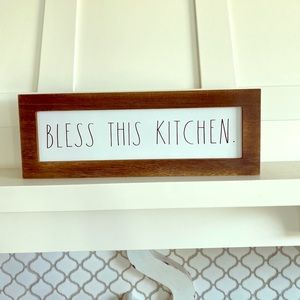 Rae Dunn “Bless this kitchen” sign!